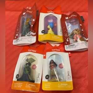 Set of 5 Tonies Disney, Wicked, Paw patrol & more new in sealed package